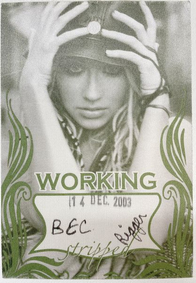 Christina Aguilera - 2003 Australian Backstage Pass