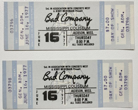 Bad Company - Vintage Concert Ticket
