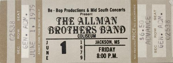 Allman Brothers Band - Concert Ticket