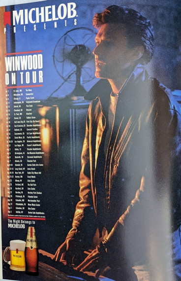 Steve Winwood - Tour Of The World 1988 Original Concert Tour Program