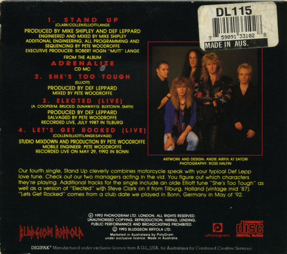 Def Leppard - Stand Up  Poster Digipak Australia