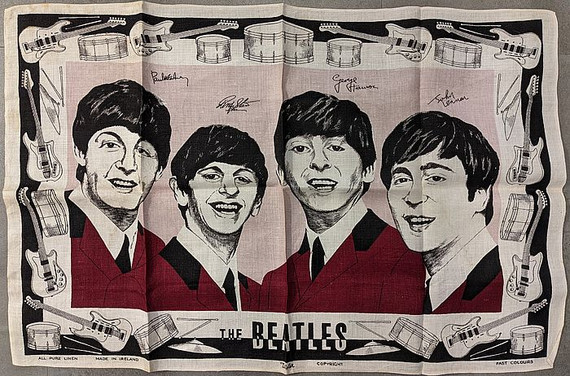 Beatles -  Original 1965 Pure Linen Tea Towel
