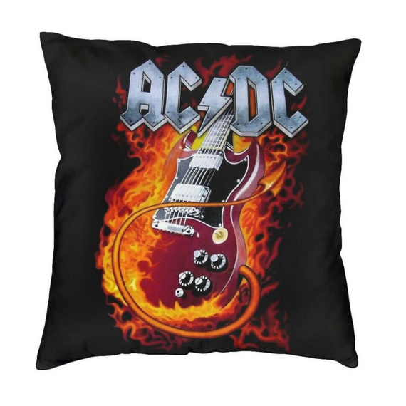 AC/DC - Burning Guitar Canvas Style Cushion