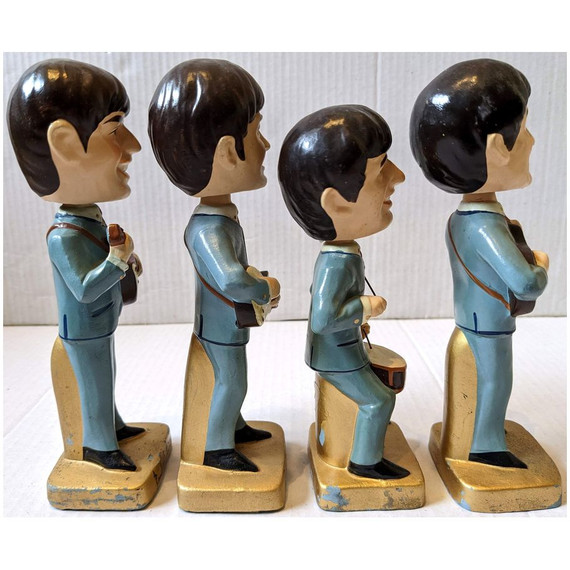 Beatles - Original 1964 Bobb'n Head Beatles Car Mascots Inc - Set of 4 Dolls/Nodders (Boxed)