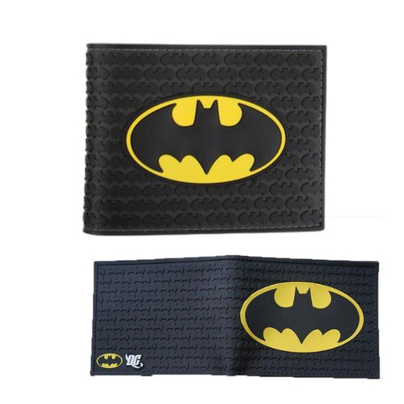 Batman - Black / Yellow Logo Bifold with Zip Coin Pouch Wallet