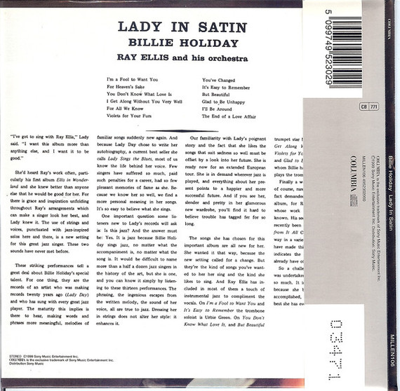 Billie Holiday - Lady In Satin Deluxe CD