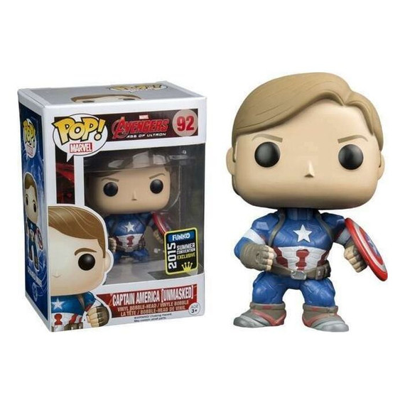 Avengers 2: Age Of Ultron - Captain America (Unmasked) 2015 Summer Convention Exclusive Collectable Pop! Vinyl (Used)