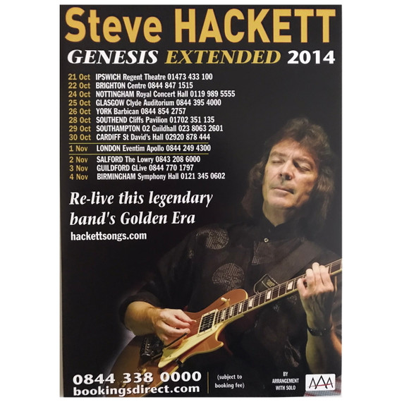 Steve Hackett - Genesis Extended 2014 UK Original Concert Tour Program