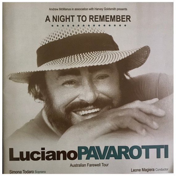 Luciano Pavarotti - A Night To Remember, The Farewell Tour 2005 Australia Original Concert Tour Program