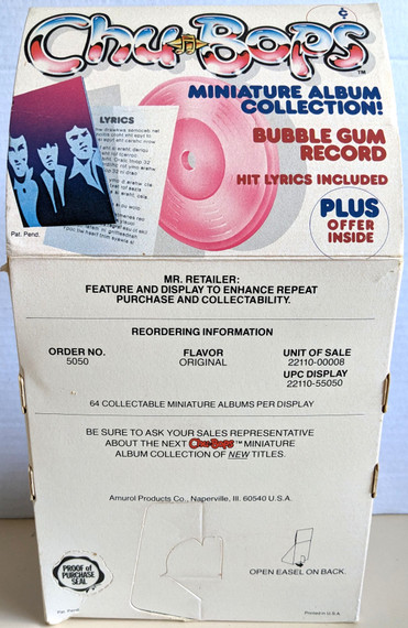 Beatles - Original 1982 Chu Bops Beatles Display Box of 64 Sealed Bubblegum Vinyl Records