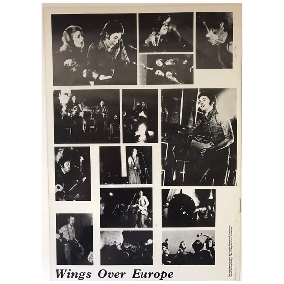 Wings - Wings Over Europe 1972 Original Concert Tour Program
