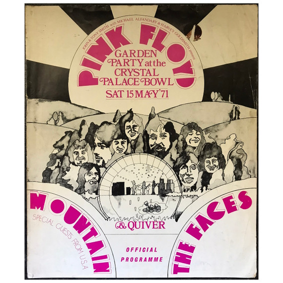 Pink Floyd - Garden Party At The Crystal Palace Bowl 1971 Original Concert Tour Program With Ticket