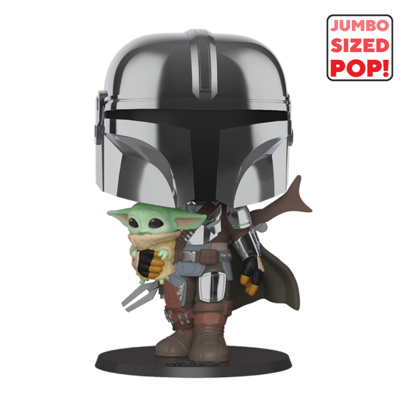 Star Wars: The Mandalorian - Mandalorian Chrome & Child 10 Inch Pop! Vinyl #380