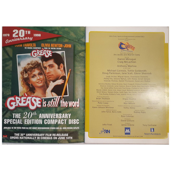 Grease Arena Spectacular - Original Program 1998