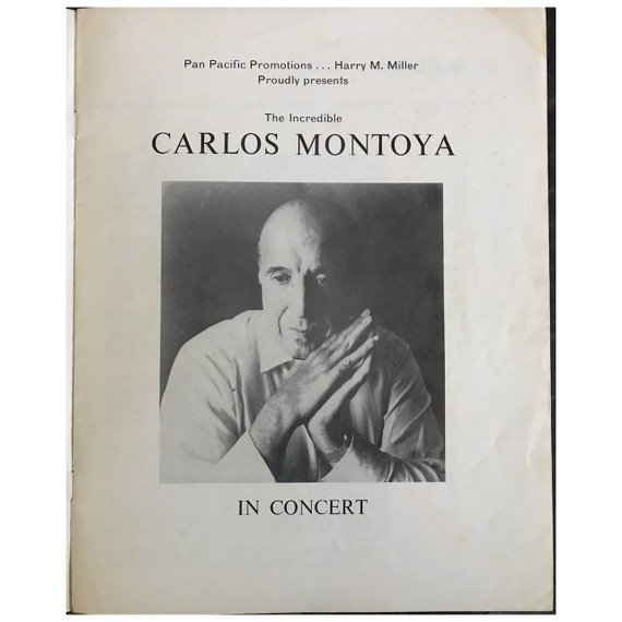 Carlos Montoya - The Incredible Carlos Montoya 1966 Australia Original Concert Tour Program