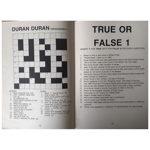 Duran Duran - 1980's Quiz Book