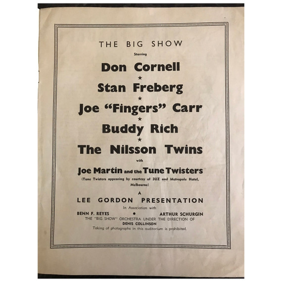 Various Artists - The Record Star Parade, The Big Show 1955 Australia Original Concert Tour Program