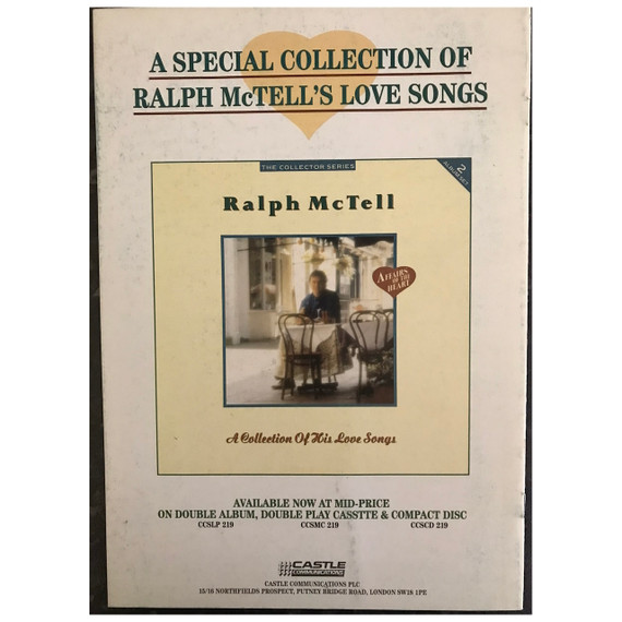 Ralph McTell - Staying In Touch On Tour 1989 UK Original Concert Tour Program (Autographed)