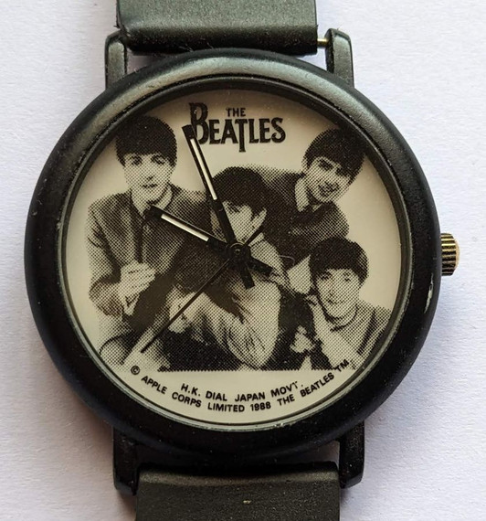 Beatles - Vintage 1988 Apple Corps Black Wrist Watch