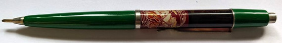 Beatles - Original 1960s Denmark Green Plastic Ballpoint Click Pen W/Beatles Signatures