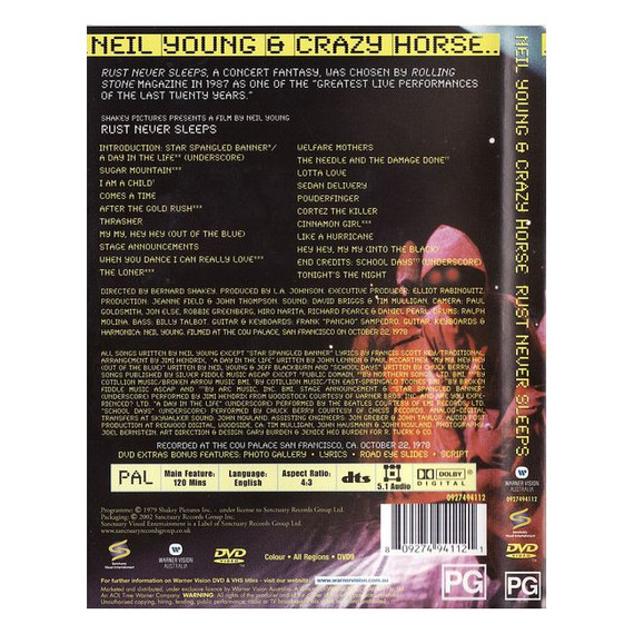Neil Young & Crazy Horse - Rust Never Sleeps DVD