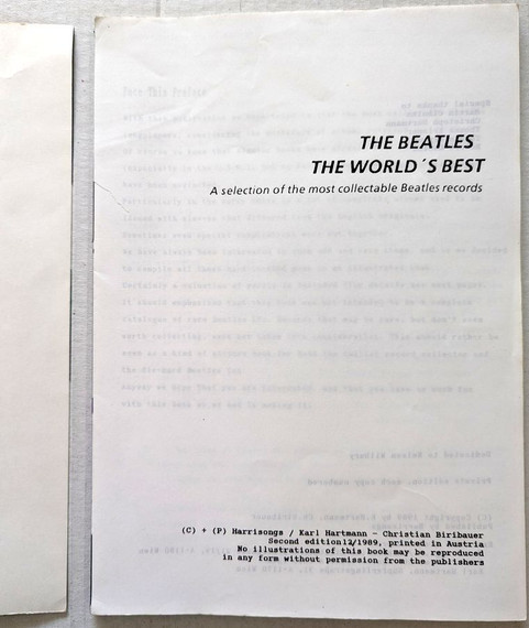 Beatles - The World's Best (A Selection Of The Most Collectable Beatles Records) Limited Edition Book (Karl Hartmann)