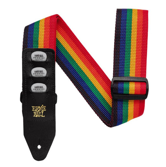 Ernie Ball -  E4188 Pickholder Guitar Strap Rainbow Coloured