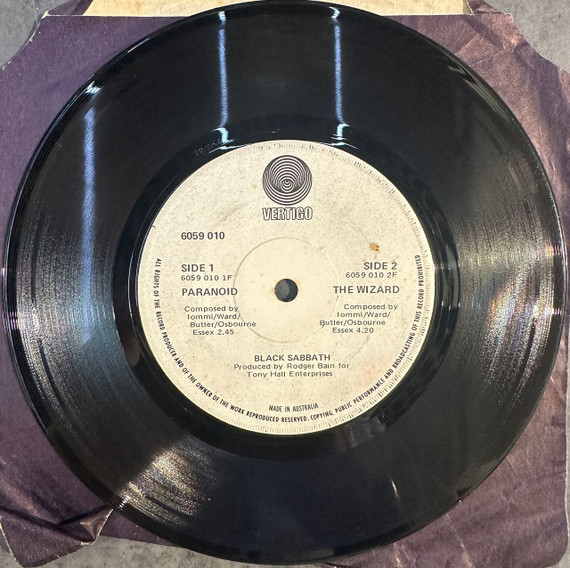 Black Sabbath – Paranoid 7" Single Vinyl (Used)