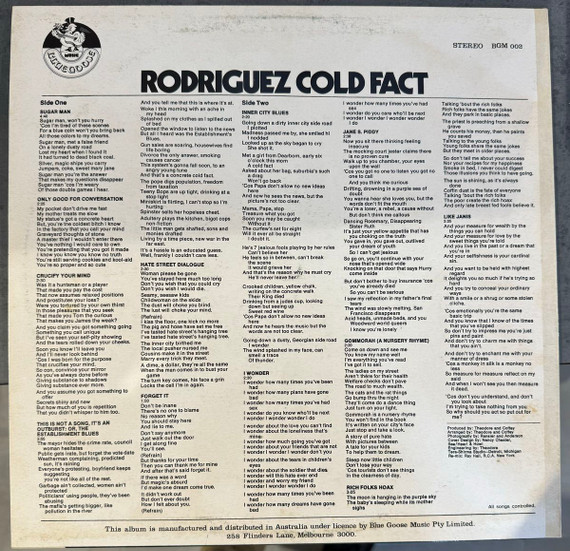 Rodriguez ‎– Cold Fact Vinyl LP (Secondhand)