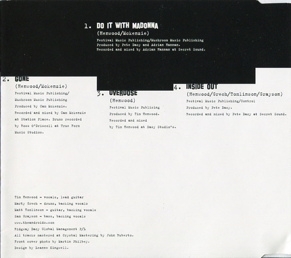 Androids - Do It With Madonna 4 Track CD Single