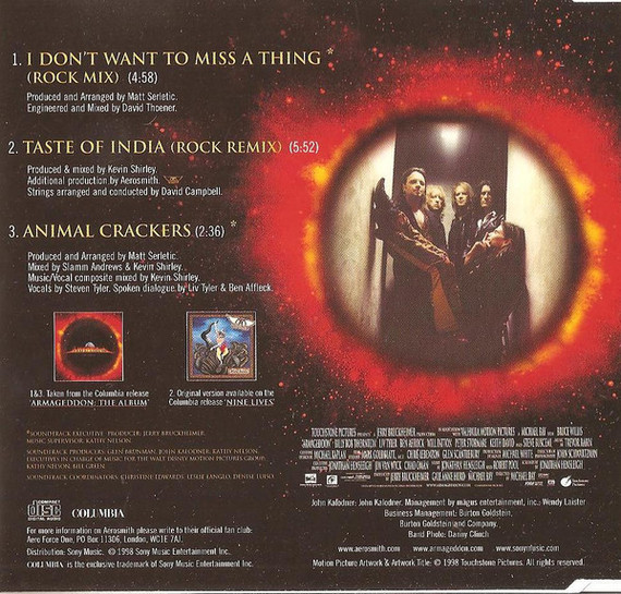 Aerosmith - I Don't Want To Miss A Thing 3 Track CD Single