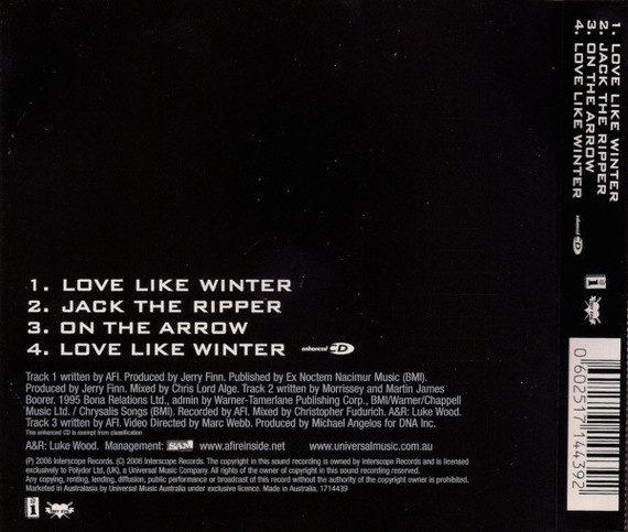 AFI - Love Like Winter 3 Track + Video CD Single