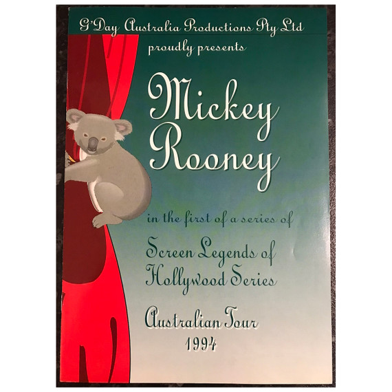 Mickey Rooney - Australian Tour 1994 Original Concert Tour Program Autographed