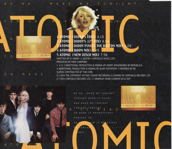 Blondie - Atomic (Remixes) 5 Track CD Single