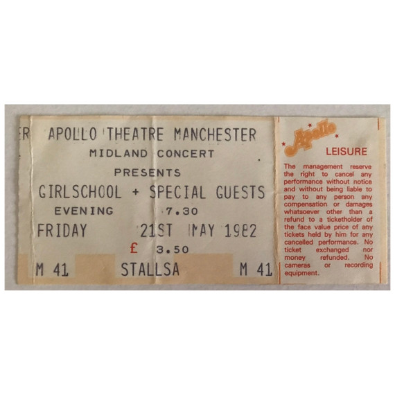 Girlschool - Screaming Blue Murder 1982 UK Original Concert Tour Program (with Autographs & Concert Stub)