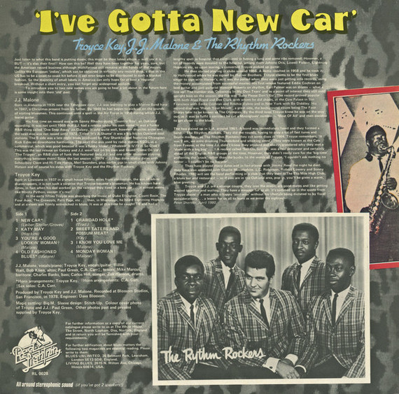 Troyce Key, J.J. Malone & The Rhythm Rockers – I've Gotta New Car Vinyl LP (Used)