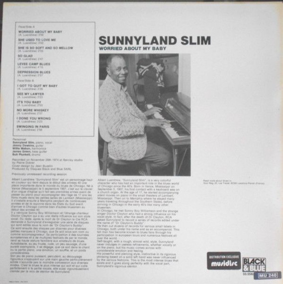 Sunnyland Slim – Worried About My Baby Vinyl LP (Used)