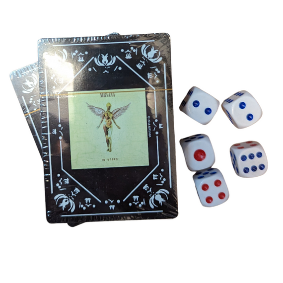 Nirvana - Smiley Logo Twin Pack Playing Cards with Dice