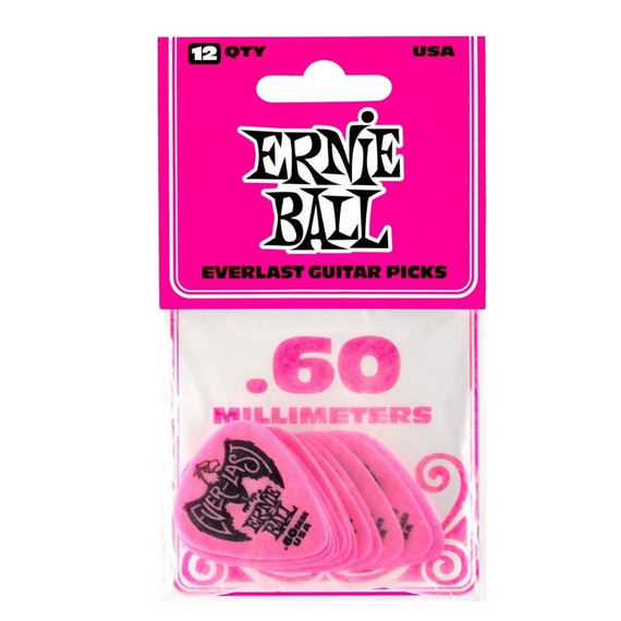 Ernie Ball - .60mm Pink Pack Of 12 Guitar Pick