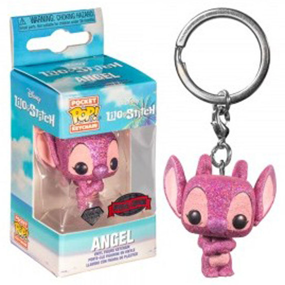 Lilo & Stitch - Angel Diamond Glitter US Exclusive Collectable Pocket Pop! Keychain