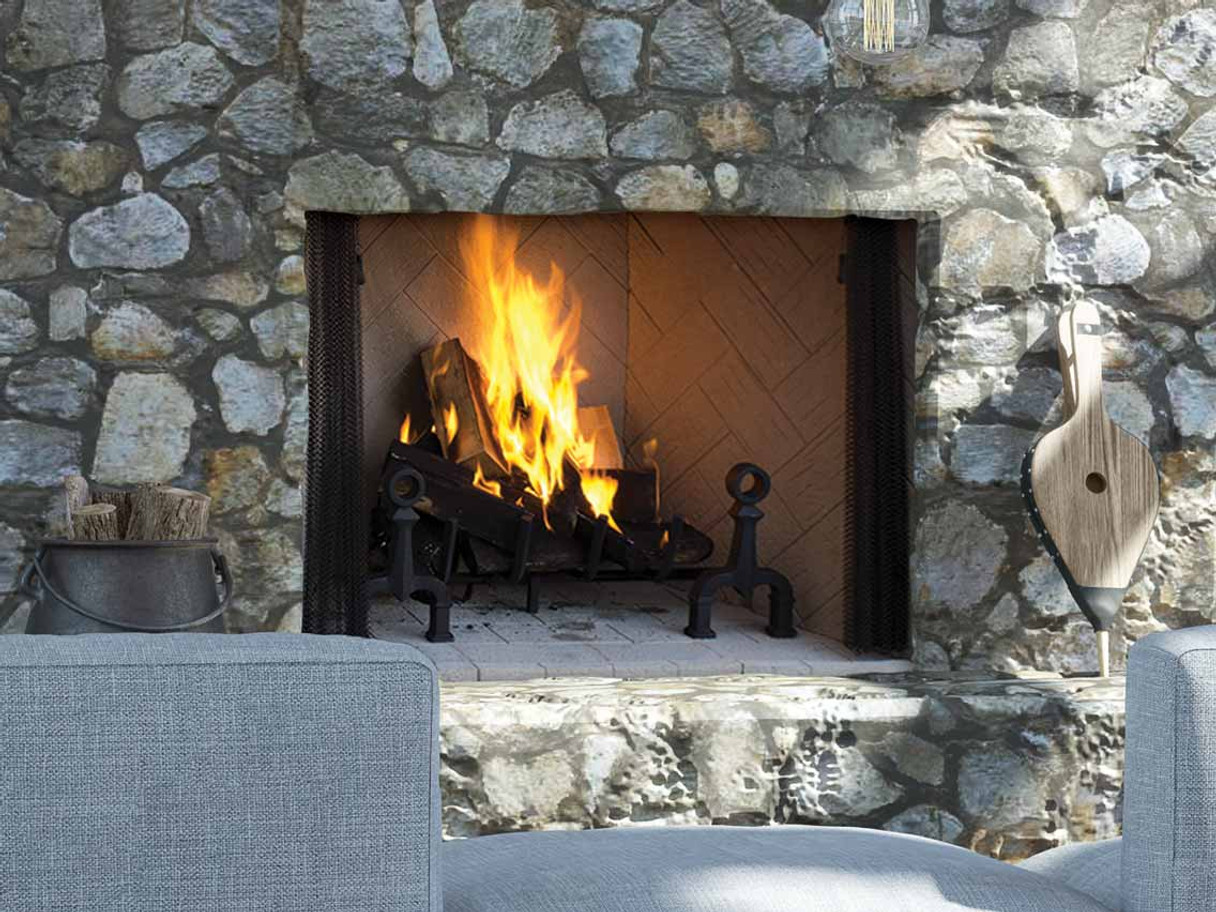 Superior Purefire 42 Paneled Outdoor Wood-Burning Fireplace With White  Stacked Refractory Panels