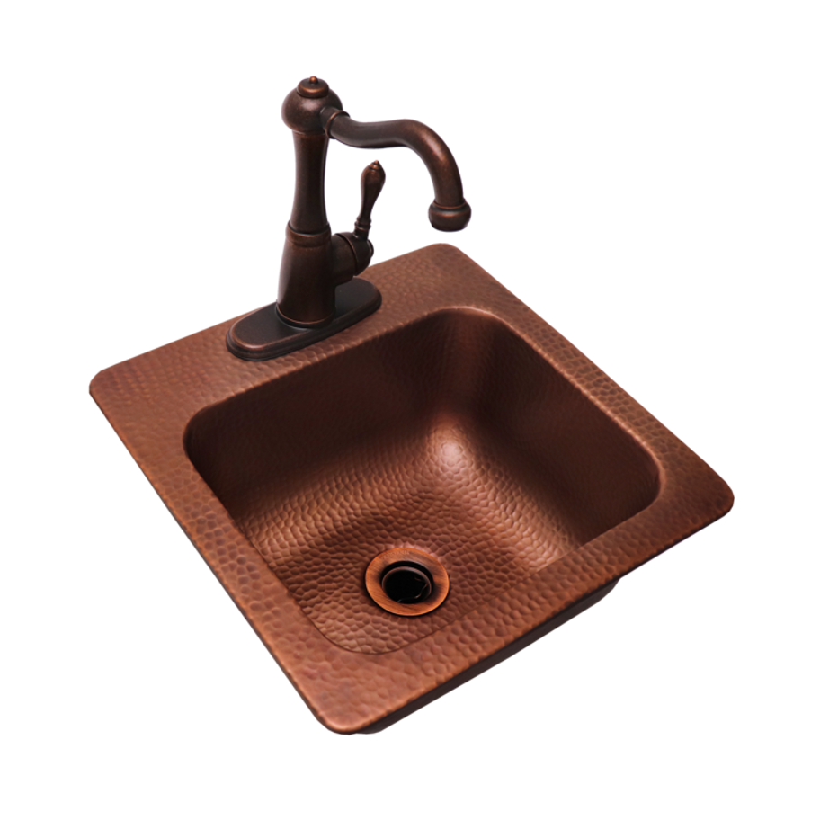 Copper Bar Sink Faucet 15x15 16 Gauge Copper Sink Hot Cold Water
