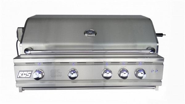 RCS RON42a 42" Cutlass Pro Series Grill, Blue LED with Rear Burner Hood closed