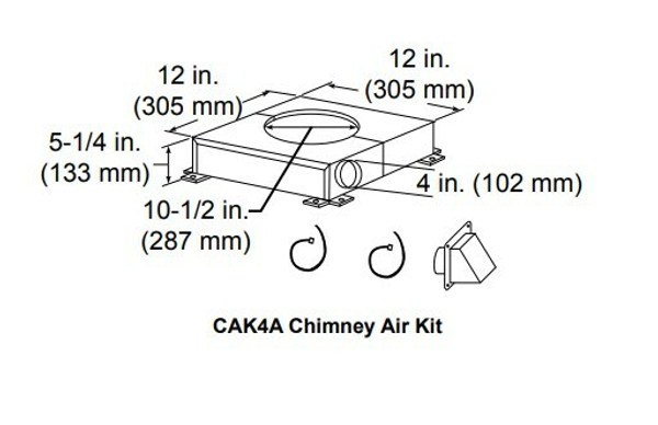 Majestic CAK4A Chimney Air Kit for 300 Series Chimney Systems