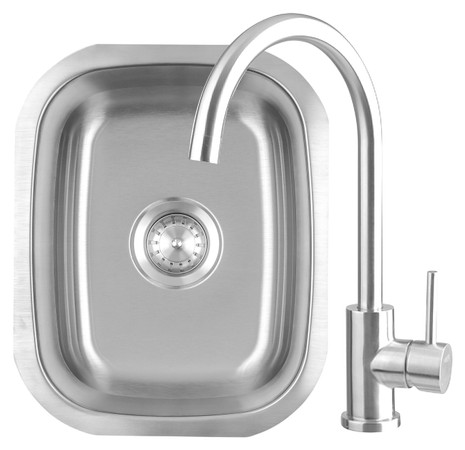 SummerSet 19x15" Stainless Steel Undermount Sink & Hot/Cold Faucet