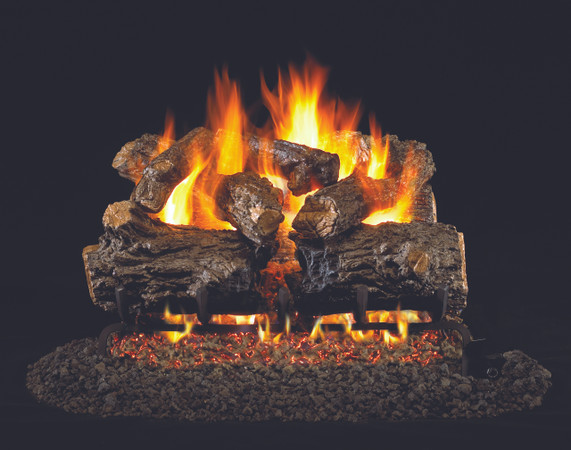 Real Fyre Burnt Rustic Oak Vented Gas Logs (HCHR-24), 24-Inch