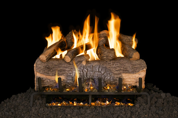 Real Fyre Mountain Crest Oak Vented Gas Logs (MCO-24), 24-Inch