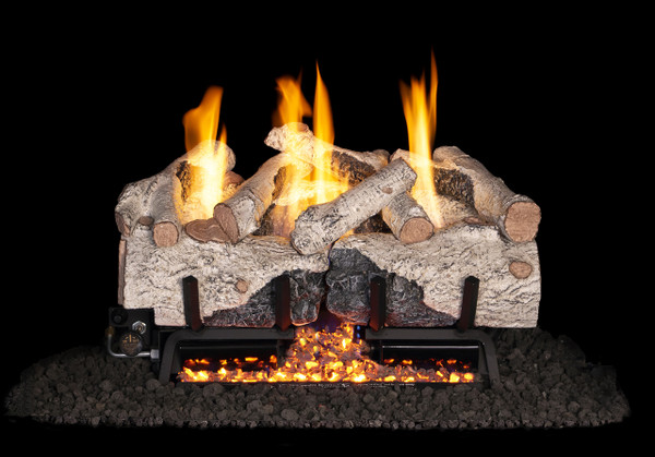 Real Fyre Charred Alpine Birch Vent-Free Gas Logs (CHAB-30), 30-Inch