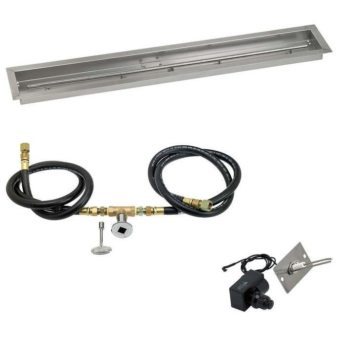 American Fireglass Linear Drop-In Pan w/ Spark Ignition Kit- Natural Gas