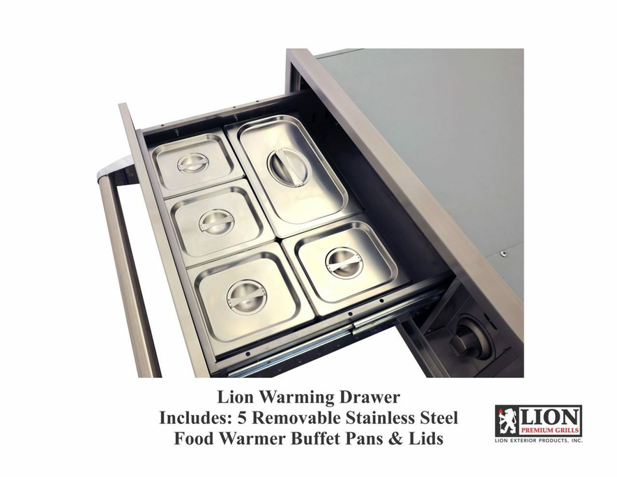 Lion Outdoor Kitchen Warming drawer WD256103 DIY BBQ LLC